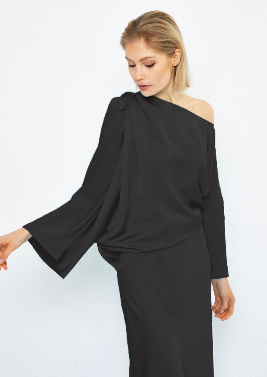 Tops & Blouses Katri Niskanen | Sorrow Satin Blouse, Black